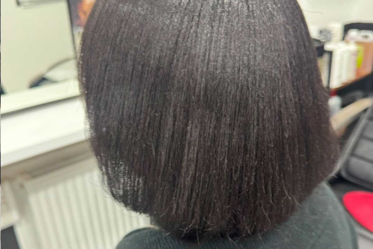 Defined twist-out on Afro-textured hair