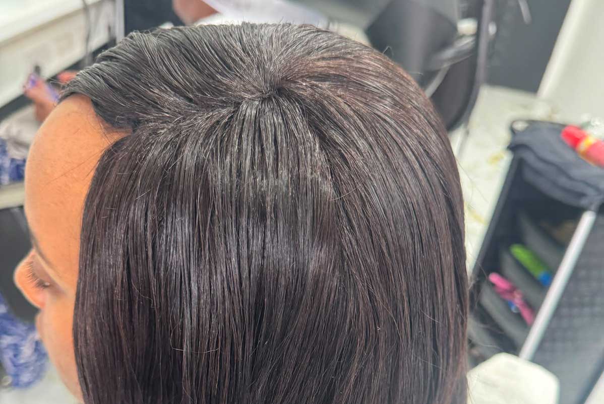 Long, natural-looking sew-in weave