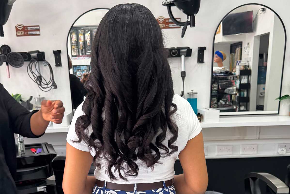 Customised wig styled for a polished finish